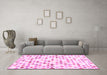 Machine Washable Southwestern Pink Country Rug in a Living Room, wshcon702pnk