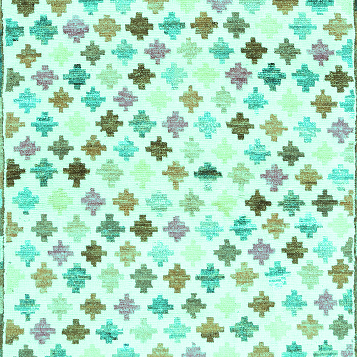 Machine Washable Southwestern Turquoise Country Area Rugs, wshcon702turq