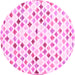 Round Southwestern Pink Country Rug, con702pnk