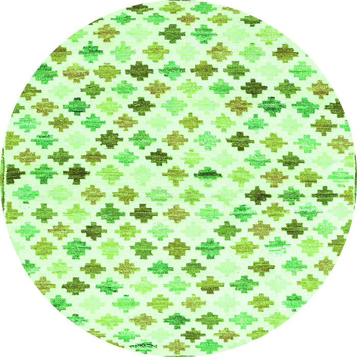 Square Southwestern Green Country Rug, con702grn