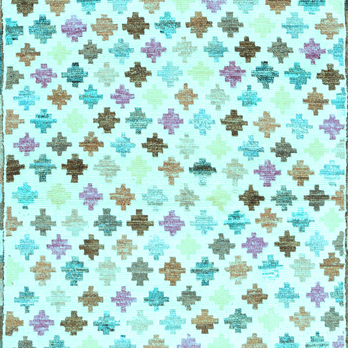 Machine Washable Southwestern Light Blue Country Rug, wshcon702lblu