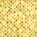 Square Machine Washable Southwestern Yellow Country Rug, wshcon702yw