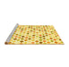 Sideview of Machine Washable Southwestern Yellow Country Rug, wshcon702yw