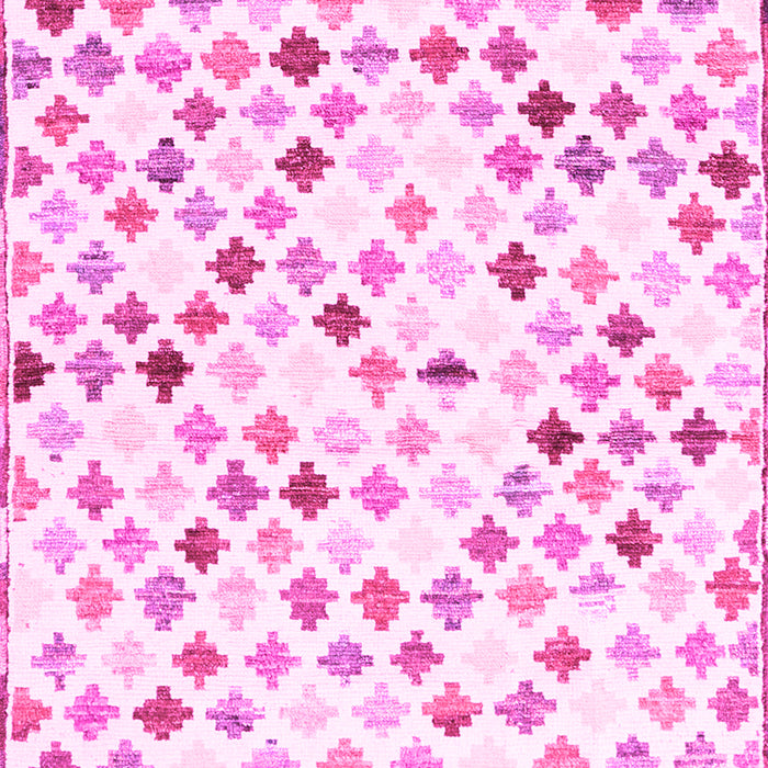 Machine Washable Southwestern Pink Country Rug, wshcon702pnk