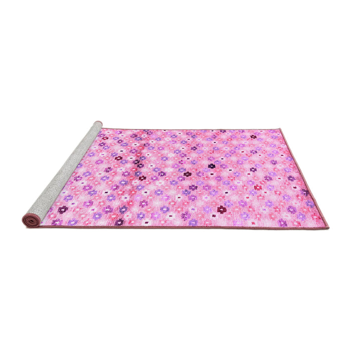 Sideview of Machine Washable Southwestern Pink Country Rug, wshcon703pnk