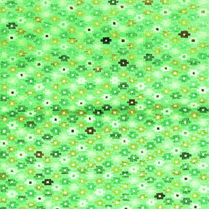 Serging Thickness of Machine Washable Southwestern Green Country Area Rugs, wshcon703grn