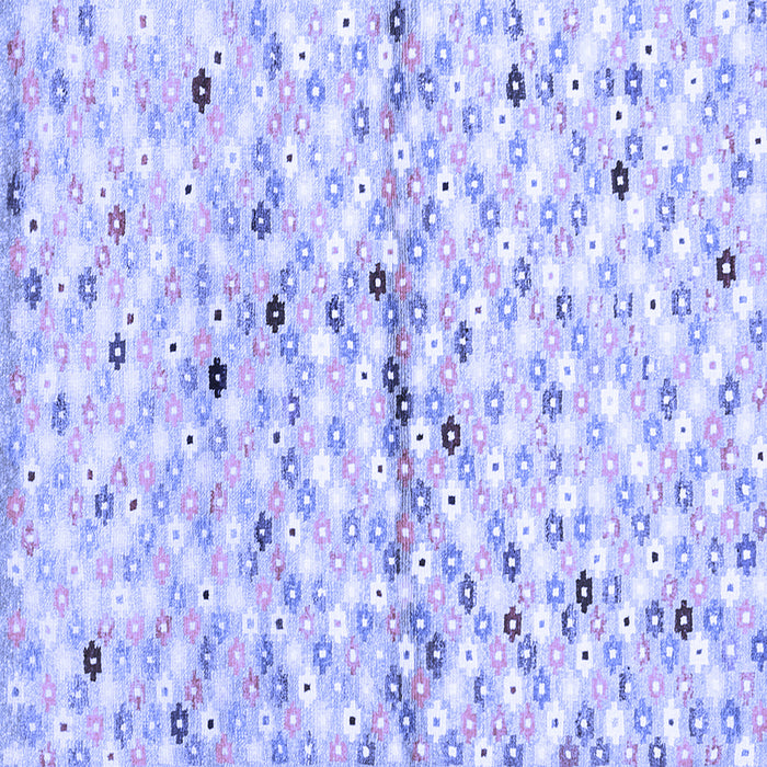 Square Machine Washable Southwestern Blue Country Rug, wshcon703blu