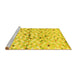 Sideview of Machine Washable Southwestern Yellow Country Rug, wshcon703yw