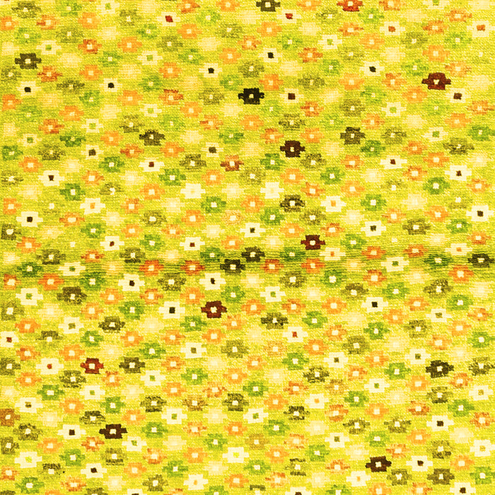 Machine Washable Southwestern Yellow Country Rug, wshcon703yw