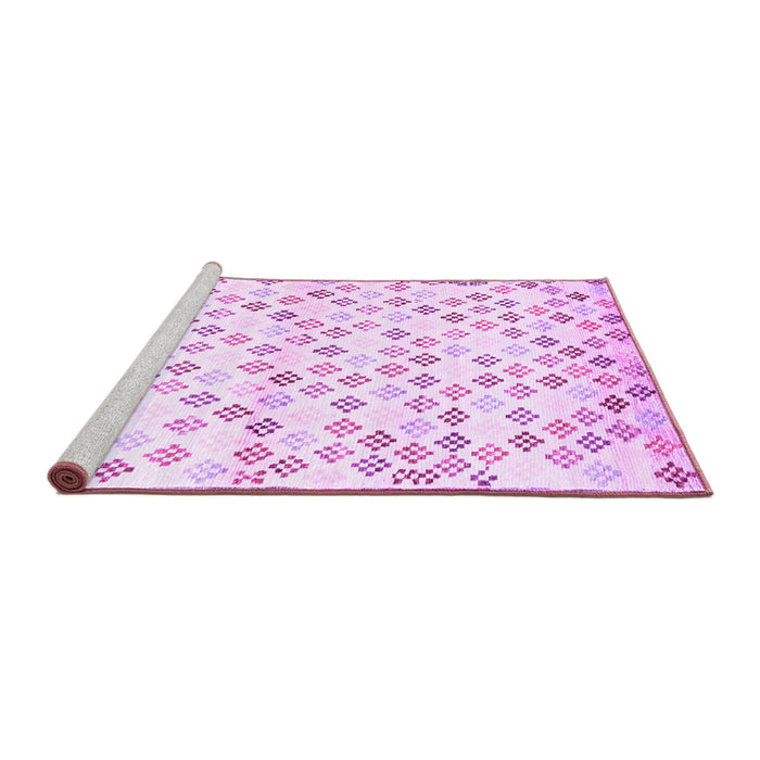 Sideview of Machine Washable Southwestern Purple Country Area Rugs, wshcon704pur