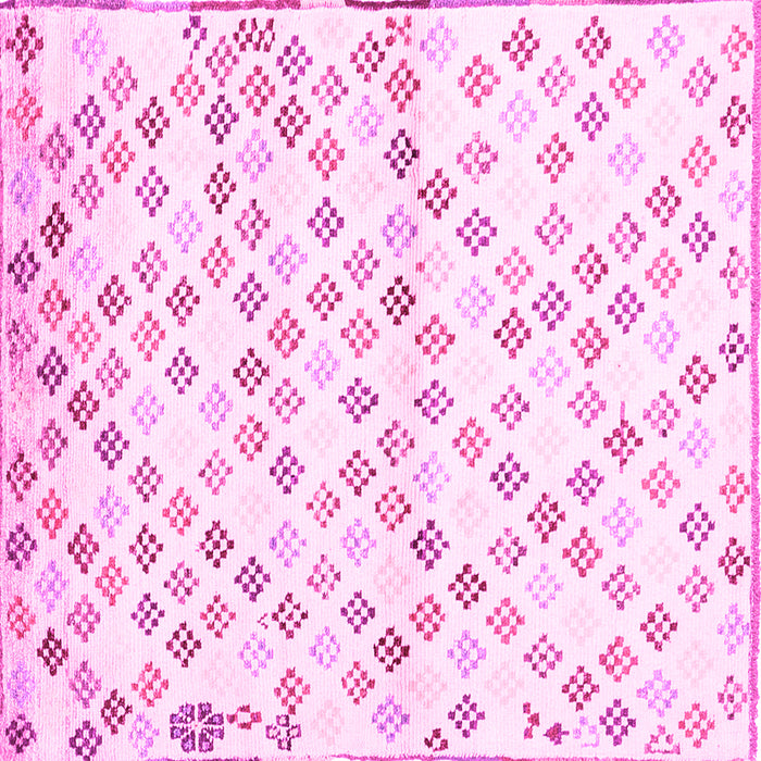 Square Southwestern Pink Country Rug, con704pnk