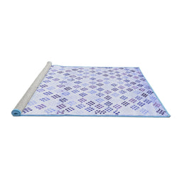 Sideview of Machine Washable Southwestern Blue Country Rug, wshcon704blu