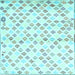 Square Southwestern Light Blue Country Rug, con704lblu