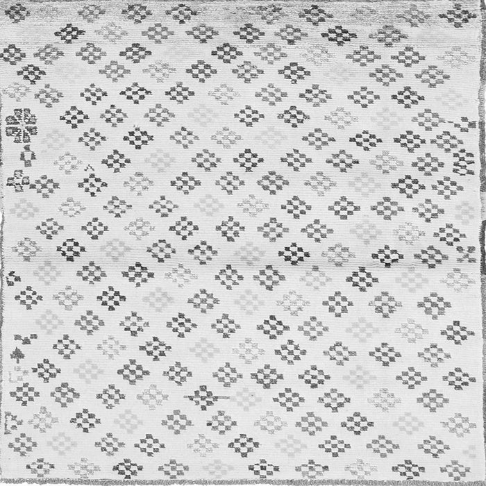 Round Machine Washable Southwestern Gray Country Rug, wshcon704gry