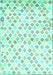 Machine Washable Southwestern Turquoise Country Area Rugs, wshcon704turq