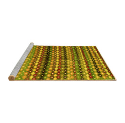 Sideview of Machine Washable Abstract Yellow Contemporary Rug, wshcon705yw