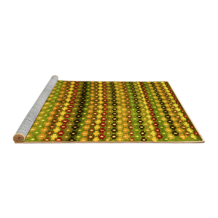 Sideview of Machine Washable Abstract Yellow Contemporary Rug, wshcon705yw