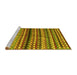 Sideview of Machine Washable Abstract Yellow Contemporary Rug, wshcon705yw