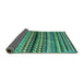 Sideview of Abstract Turquoise Contemporary Rug, con705turq