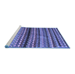 Sideview of Machine Washable Abstract Blue Contemporary Rug, wshcon705blu