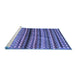 Sideview of Machine Washable Abstract Blue Contemporary Rug, wshcon705blu