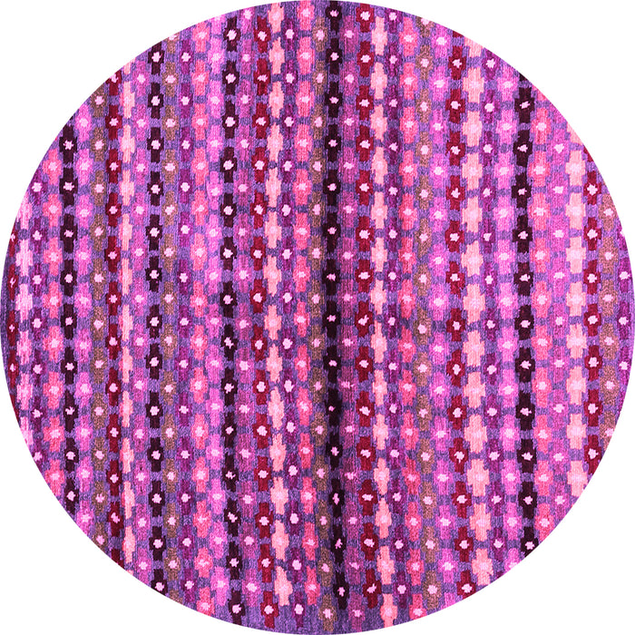 Round Abstract Pink Contemporary Rug, con705pnk