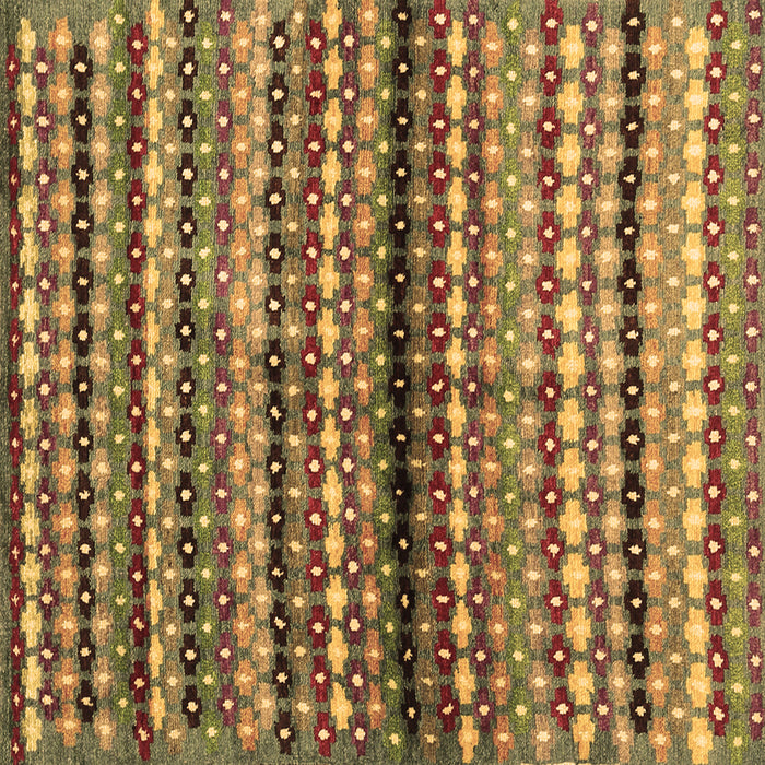 Square Machine Washable Abstract Brown Contemporary Rug, wshcon705brn