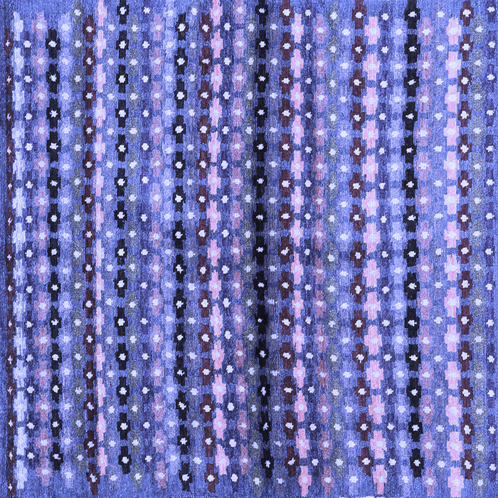 Square Abstract Blue Contemporary Rug, con705blu
