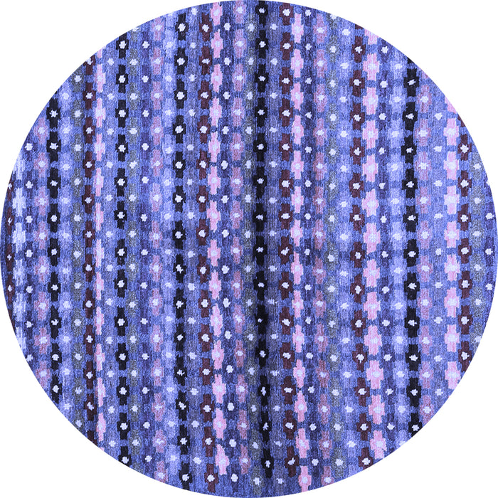 Round Machine Washable Abstract Blue Contemporary Rug, wshcon705blu