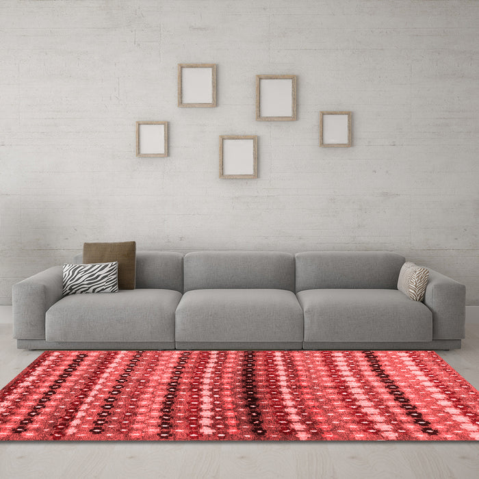 Contemporary Red Washable Rugs
