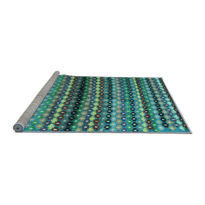 Sideview of Machine Washable Abstract Light Blue Contemporary Rug, wshcon705lblu