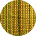 Round Abstract Yellow Contemporary Rug, con705yw