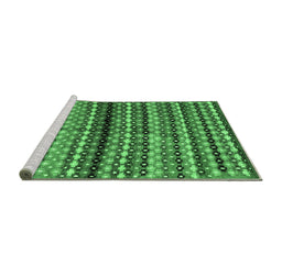 Sideview of Machine Washable Abstract Emerald Green Contemporary Area Rugs, wshcon705emgrn
