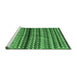 Sideview of Machine Washable Abstract Emerald Green Contemporary Area Rugs, wshcon705emgrn