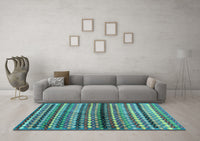 Machine Washable Abstract Light Blue Contemporary Rug, wshcon705lblu