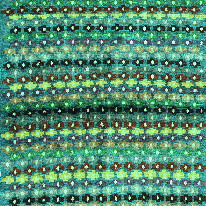 Abstract Turquoise Contemporary Rug, con705turq