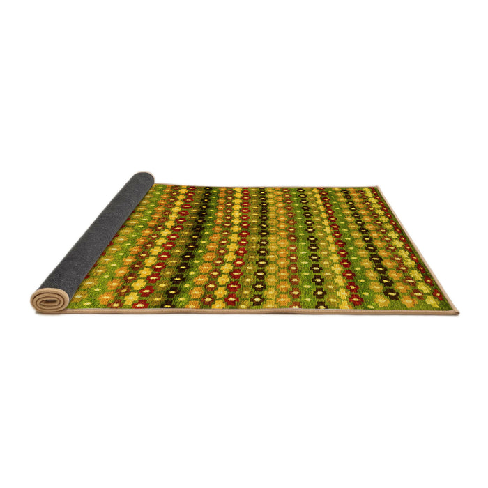 Sideview of Abstract Yellow Contemporary Rug, con705yw