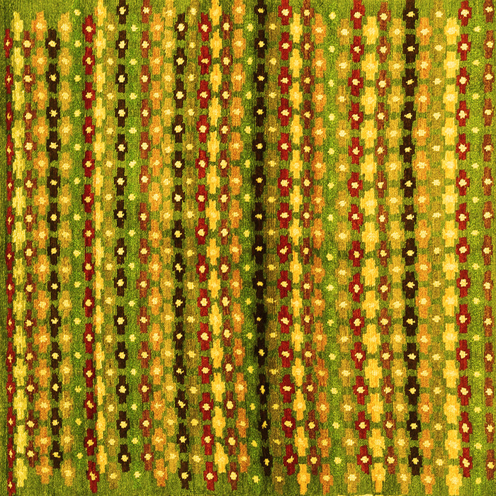 Square Abstract Yellow Contemporary Rug, con705yw