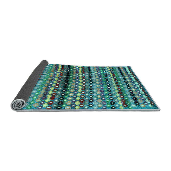 Sideview of Abstract Light Blue Contemporary Rug, con705lblu