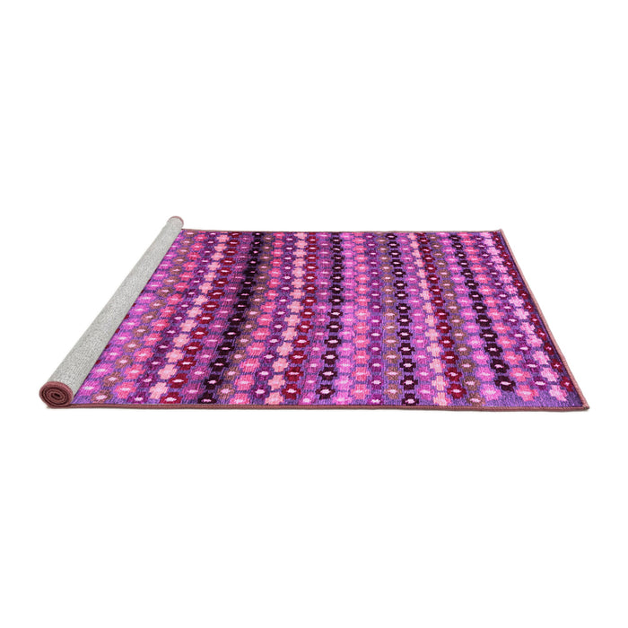 Sideview of Machine Washable Abstract Pink Contemporary Rug, wshcon705pnk