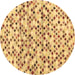Round Machine Washable Abstract Brown Contemporary Rug, wshcon706brn