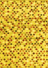 Abstract Yellow Contemporary Rug, con706yw