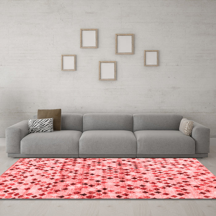 Contemporary Red Washable Rugs