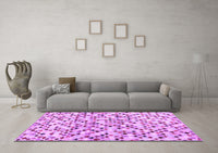 Machine Washable Abstract Purple Contemporary Rug, wshcon706pur