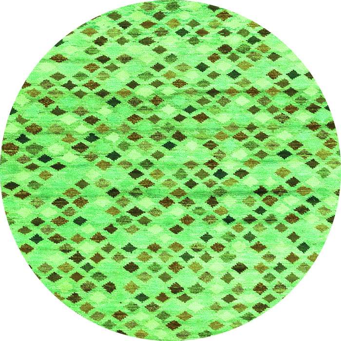 Machine Washable Abstract Green Contemporary Area Rugs, wshcon706grn