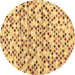 Round Abstract Brown Contemporary Rug, con706brn