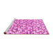 Sideview of Machine Washable Abstract Pink Contemporary Rug, wshcon706pnk