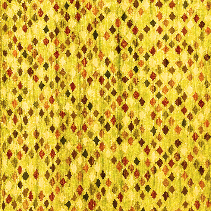 Square Machine Washable Abstract Yellow Contemporary Rug, wshcon706yw