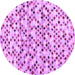 Round Abstract Purple Contemporary Rug, con706pur