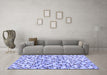 Machine Washable Abstract Blue Contemporary Rug in a Living Room, wshcon706blu